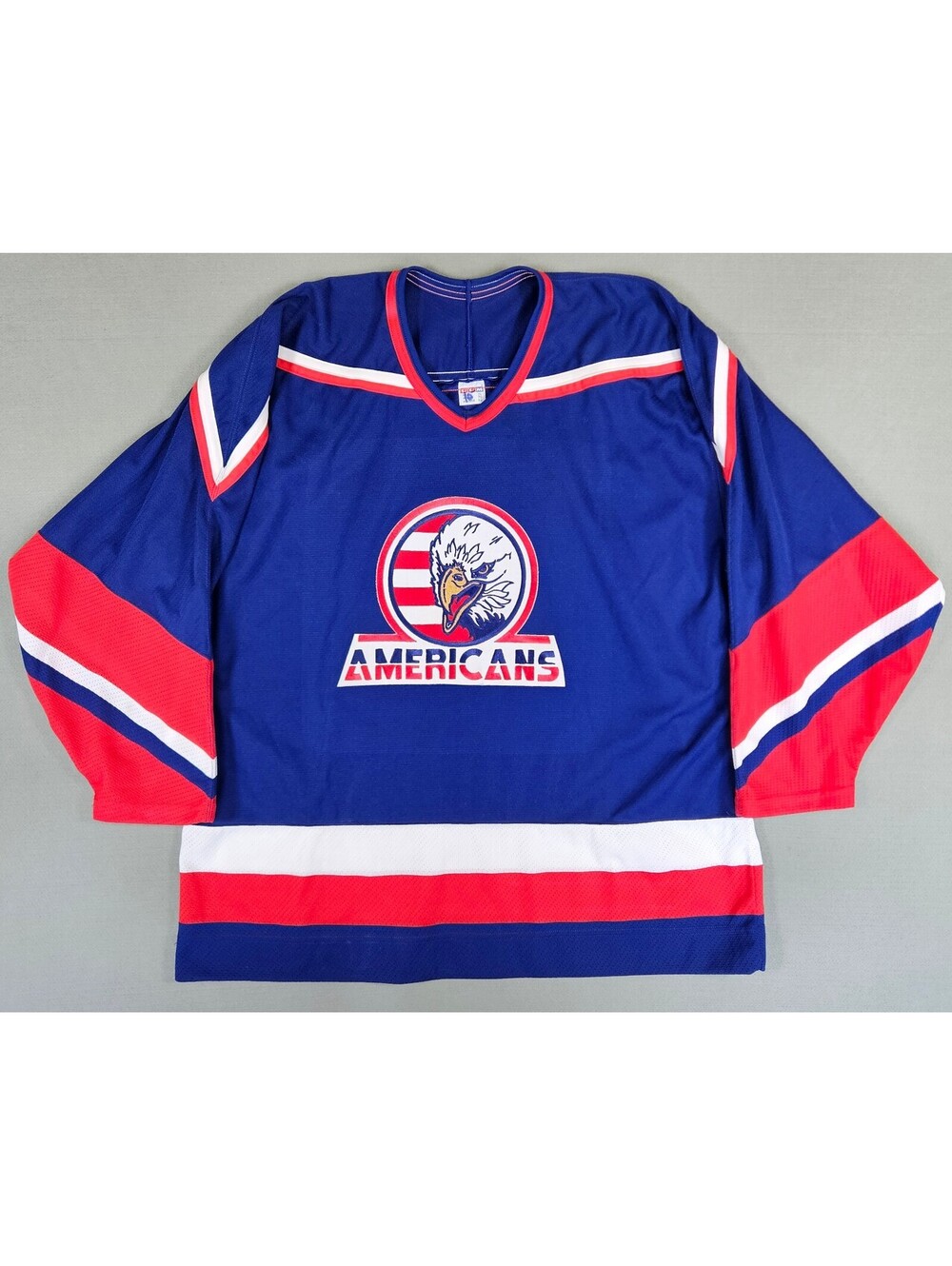 Vintage CCM Men Blue Air-Knit Tri-City Americans Jersey XL